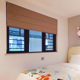 双层日夜罗马帘折叠帘客厅卧室书房卧室全遮光半透光电动遥控智能