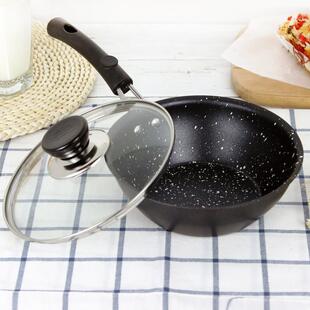 特厚铁锅麦饭石不粘锅18Cm22Cm婴儿辅食小平底煎锅锅不粘锅面锅