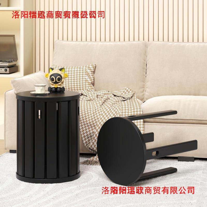 凳子家用圆凳叠放餐桌板凳茶几边几凳叠叠乐实木凳子可折叠凳组合