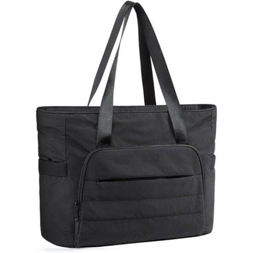 Handbag with yoga pads, shoulder straps, quilted shoulder b