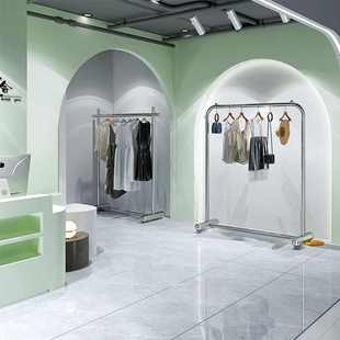 晾衣架落地不锈钢挂衣架子客厅卧室女装 店衣帽架子晒衣架阳台晾被