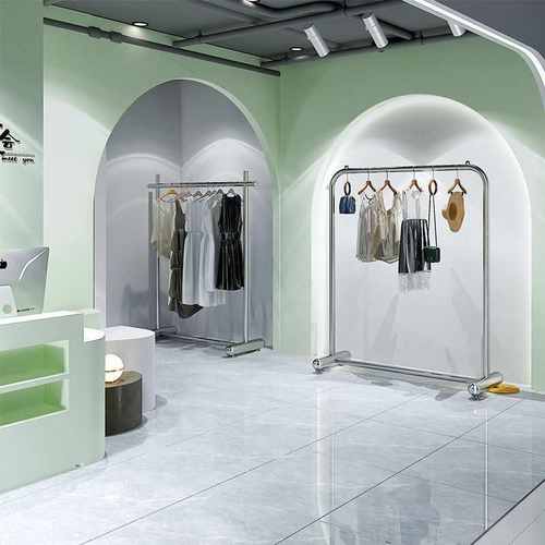 晾衣架落地不锈钢挂衣架子客厅卧室女装店衣帽架子晒衣架阳台晾被