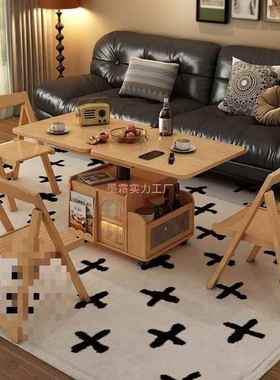 实升降茶几叠移动沙推车茶桌64977餐桌两用多折功木能客厅发茶台