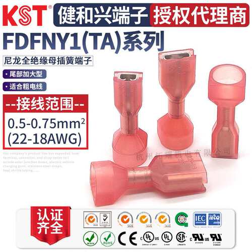 KST健和兴FDFNY1-110(5)TA/1-187(8)TA/1-250TA 尾部加大插簧端子