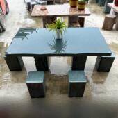 石桌石凳庭院套户外户外大理石公园乡村小院石雕石桌石凳茶几