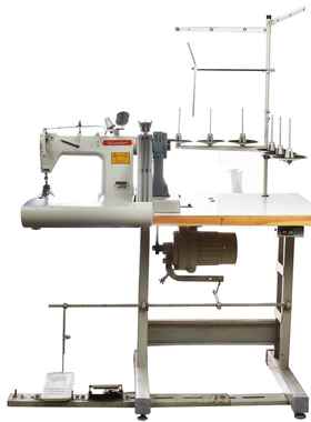 工业直驱双针链式埋夹机拖轮环合缝曲臂缝纫机麦夹机义乌制造