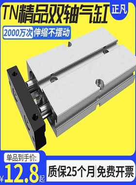 TN10气缸小型气动双轴双杆16/20*60X10X20X30X40X50X75X100X25 S