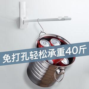 免打孔形折叠晾杆卫生间浴帘杆006阳台撑架衣室窗隐帘杆日式伸内