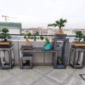 青石供桌石雕花架庭院盆景台大理石石凳琴桌条案天然石桌盆景桌子