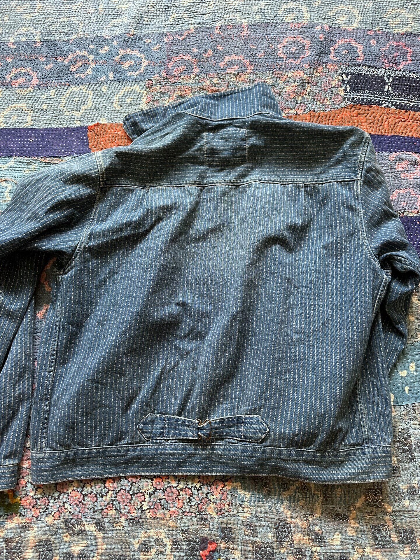 RRL Wabash Stripe Denim Jacket — front