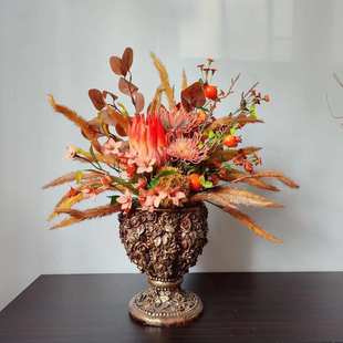 M271橘色暖色系样板间仿真花束手札假花批发欧式 派对商务洽谈