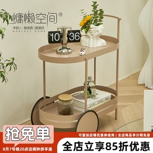 慵懒空间沙发边几北欧创意小户型铁艺角几现代简约可移动推车茶几