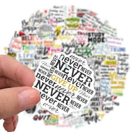50/100pcs English Letters Inspirational Quotes Sticker