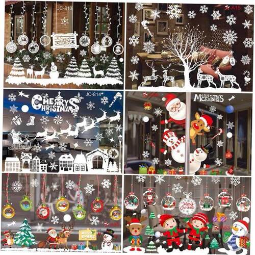 Christmas Window Stickers Merry Christmas Decorations for Ho