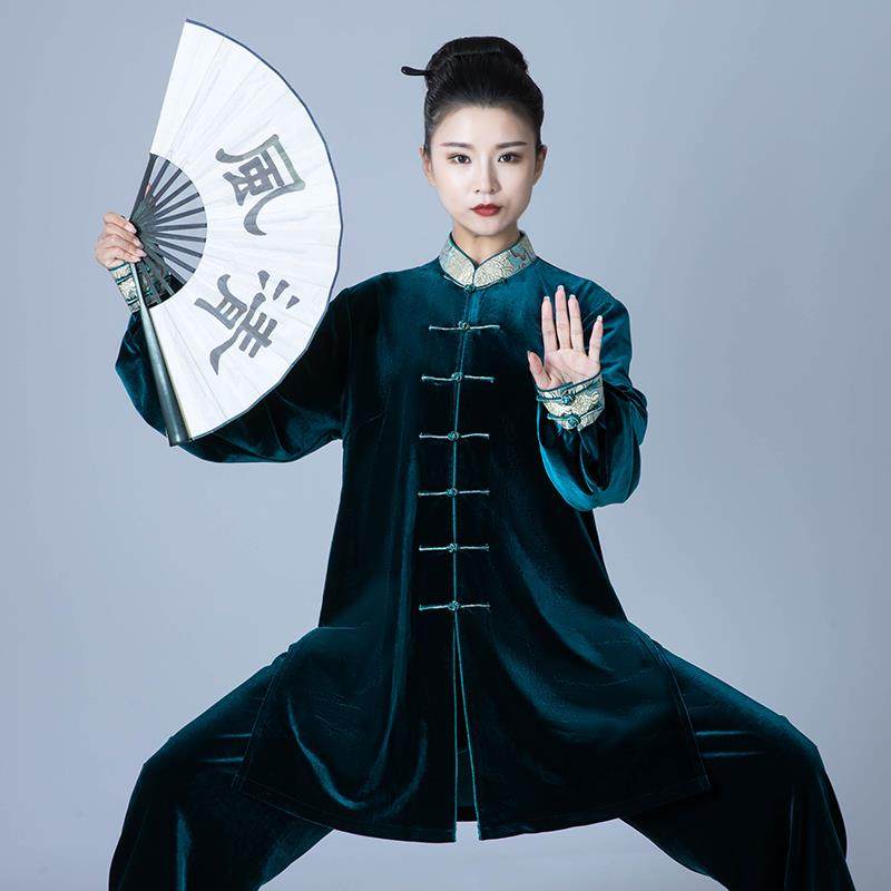 高档2024秋冬太极服韩新款加绒南高绒中式档八锦练功段服武术比赛