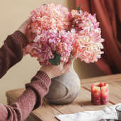 原木风圆肚花瓶手工泡桐木实木侘寂风摆件民宿装 饰品复古木制摆设