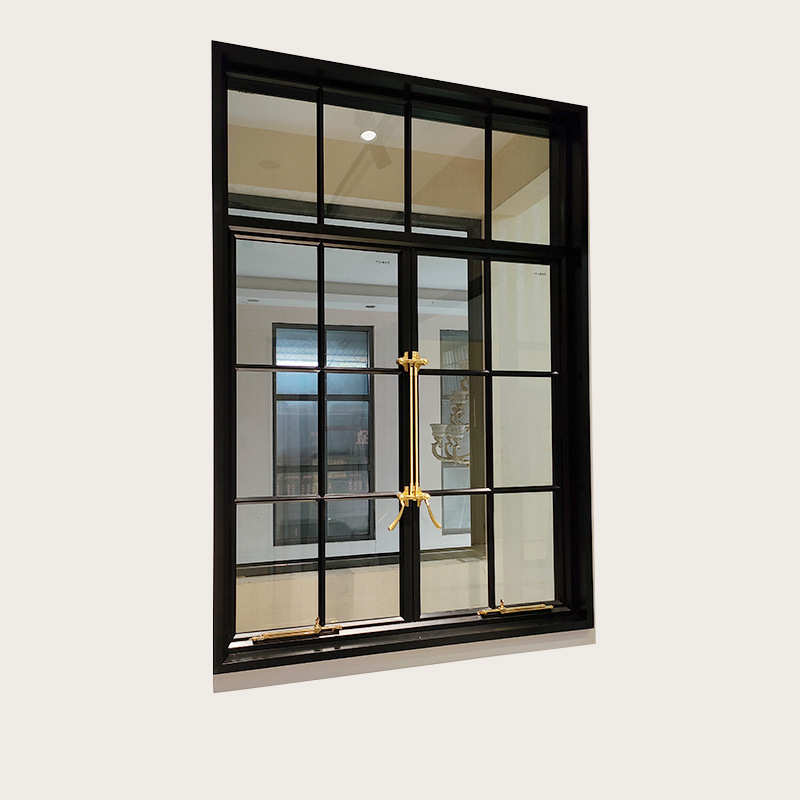 工艺玻璃玻璃厂家直销法式复古铝合金门窗窗钢窗格子钢化钢窗工艺