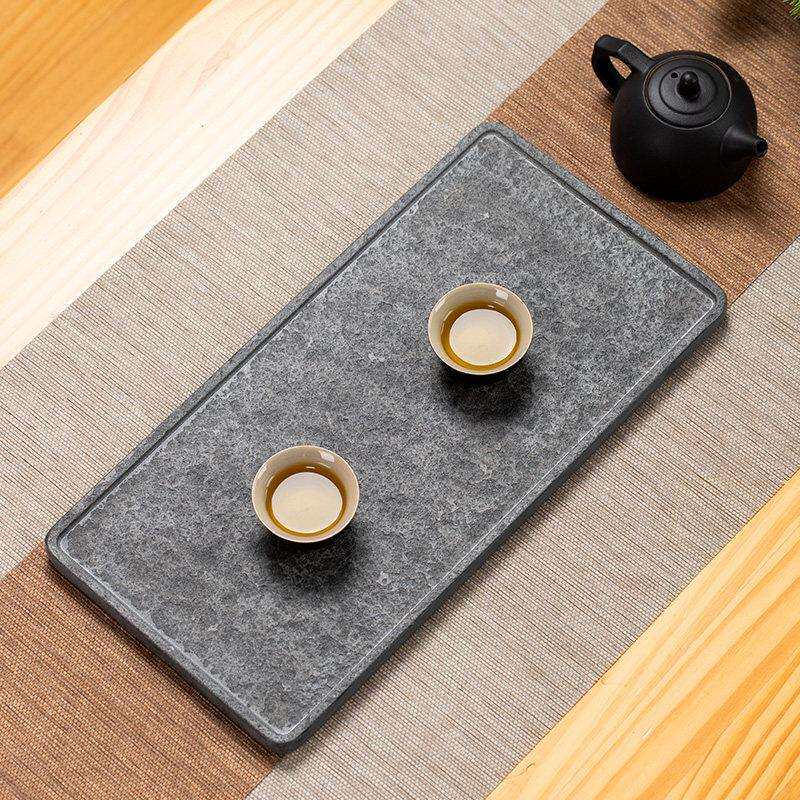 简石简然石材家用长方形干泡茶金台放茶约杯托乌石茶具天泡茶专用