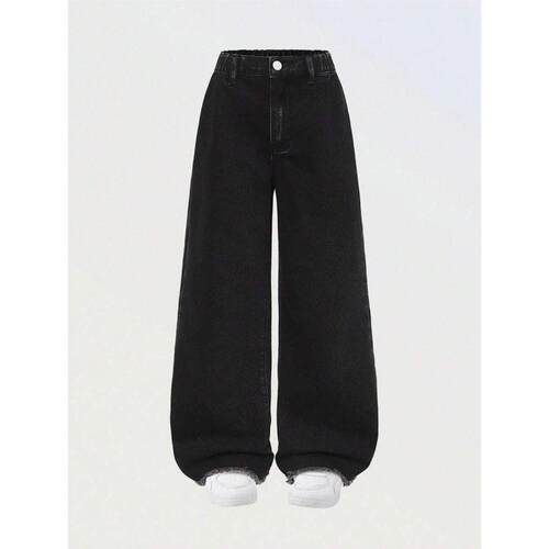 A 49525 Embroidered denim straight pants 刺绣牛仔直筒裤