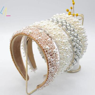 Pearl Hairband Women Headband Crown Hair Accessories Wedding