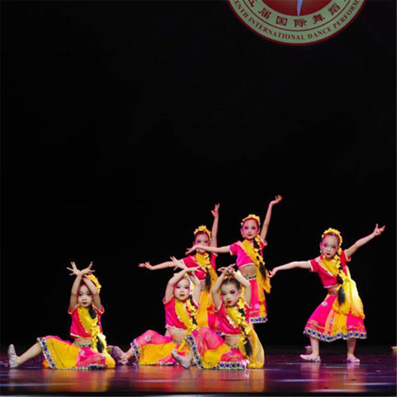 正品印度演皮出服儿少女的舞祈祷帕莎女孩肚舞表演童服异域风舞蹈