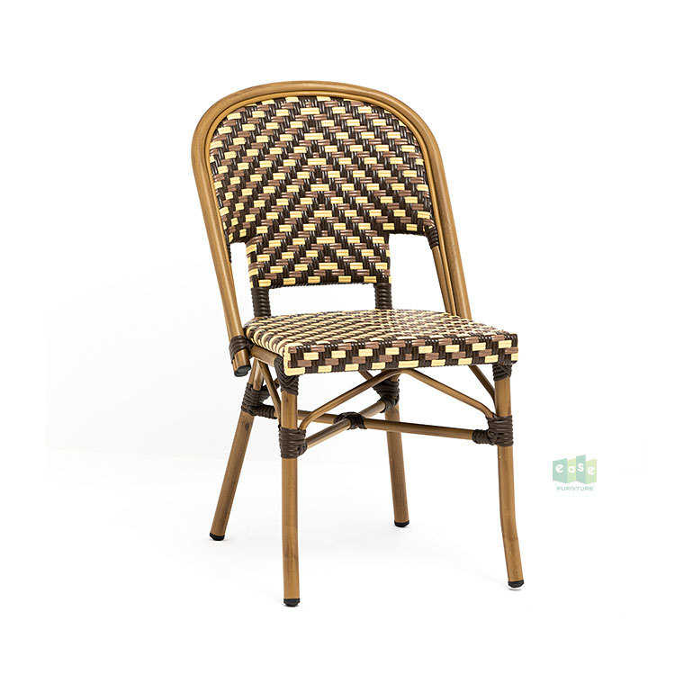 现代户外餐椅pe仿藤法式藤椅三件套餐厅咖啡厅奶茶店藤编桌椅组合