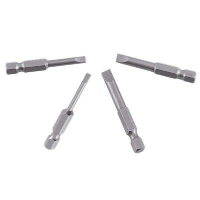 4Pcs 50mm Slotted Screwdriver Bit 3mm-6mm Magnetic Flat