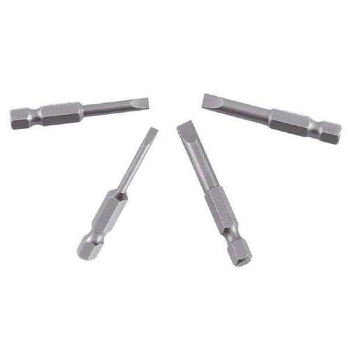 4Pcs 50mm Slotted Screwdriver Bit 3mm-6mm Magnetic Flat