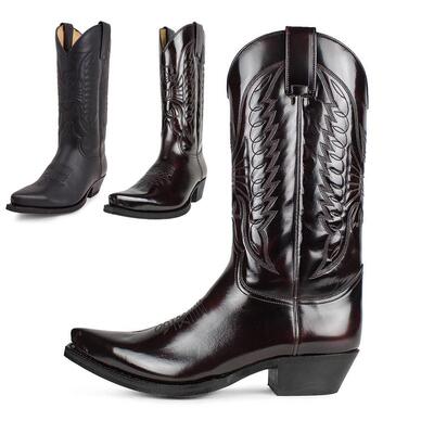 男女西部牛仔皮靴 Women Trumble Biker Boots Men Cowboy Boots