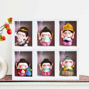 宏特维大同文创佛小伴玩偶挂件收纳盒防尘玻璃抽拉展示相框飞天南瓜摆件饰品