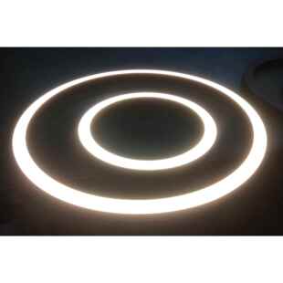 华丽照明圆形灯LED吸顶灯创意客厅铝制吊灯办公室空心圆环线条灯