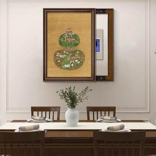 葫芦挂画中古风电表箱装饰画新中式复古福禄花瓶图配电箱遮挡福字