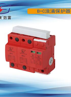 单相B+C浪涌保护器，单相I+II防雷器35ka杭州光束T1+T2级
