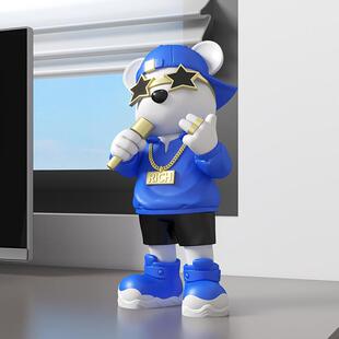 源头工厂酷比嘻哈熊唱歌桌面摆件客厅电视柜酒柜玄关办公室装 饰品