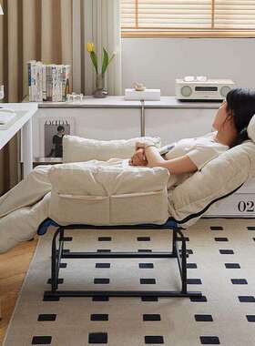 躺椅办公午睡两用椅折叠床家用休闲工位睡觉躺坐懒人沙发jω