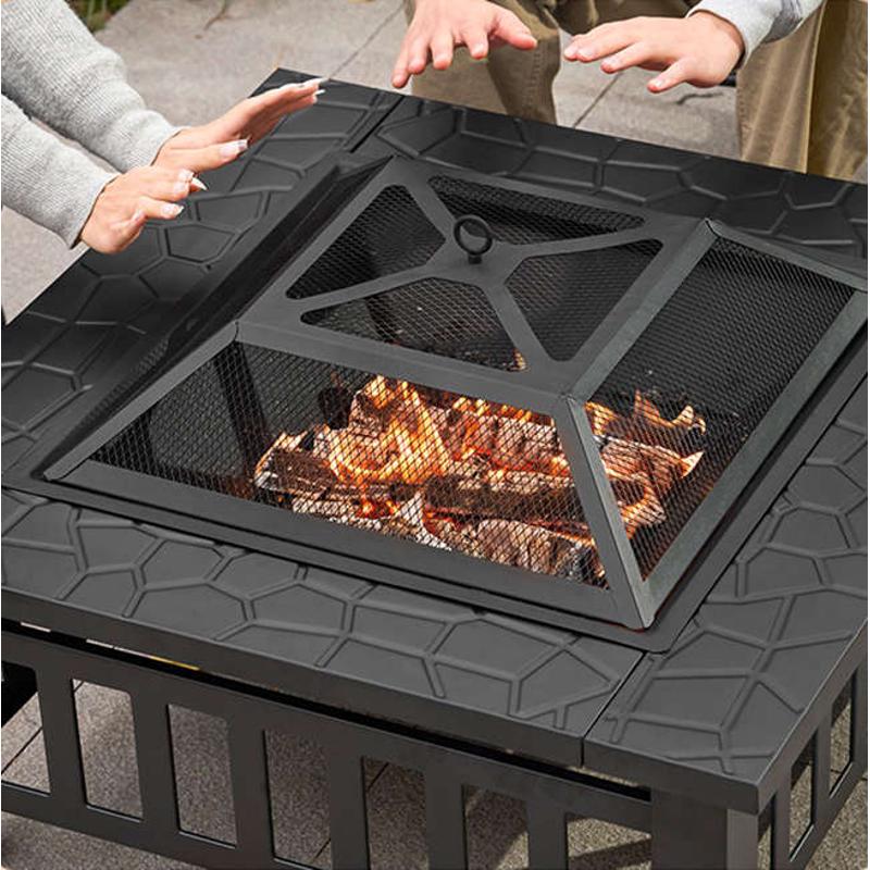 围炉煮茶烧烤炉家用碳烤火盆别墅火炉庭院花园取暖户外桌