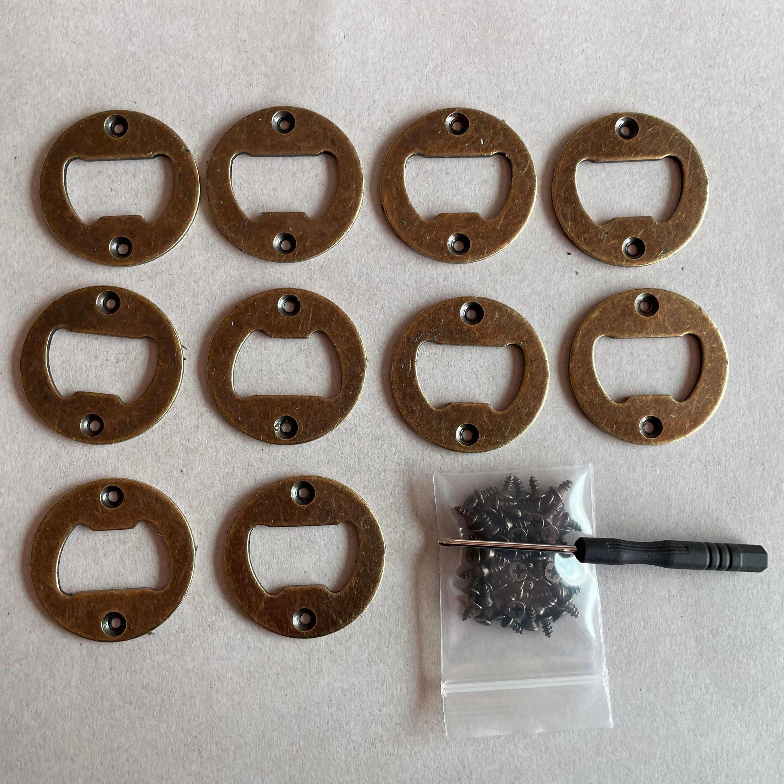 包邮配螺丝4公分青古铜开瓶器圆形啤酒开配件铁材质直径40mm