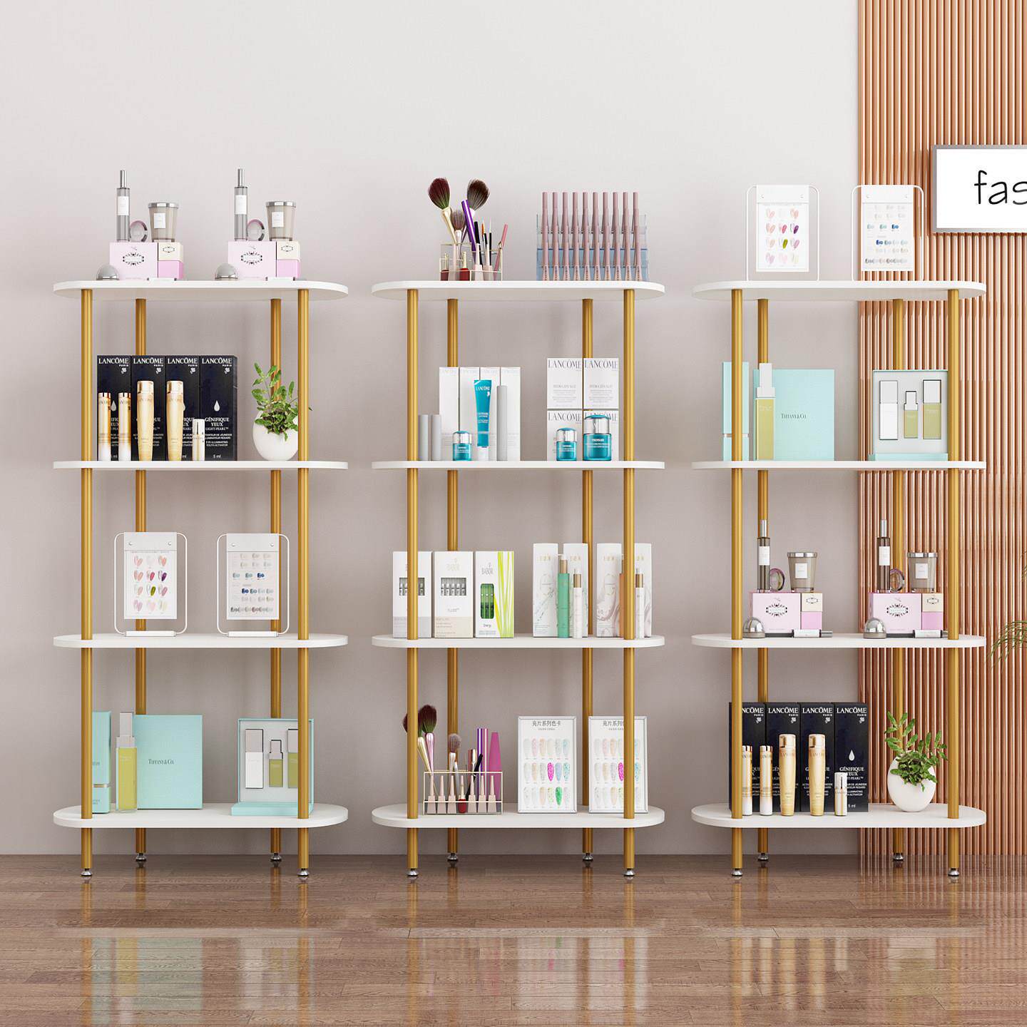 化妆品陈列展示架落地美甲美容院样品货架定制多层商品产品展示柜