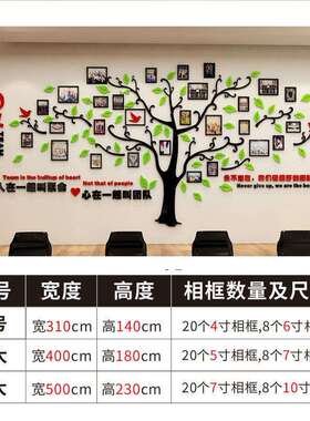 公XKR司业办室文化公墙企壁装立饰体励志墙贴纸标语员工风采照片