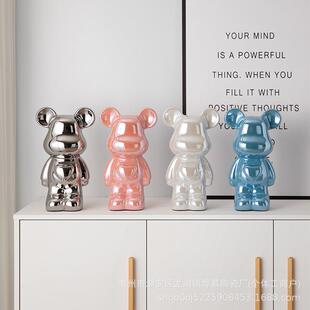 看不出来是存钱罐的隐形存钱罐儿童实用陶瓷电镀暴力熊家用电视柜