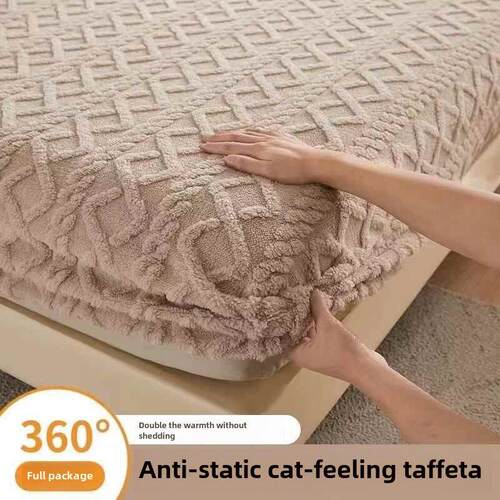 Warm Flannel Fitted Sheet Bedsheet Bed Mattress Cover single