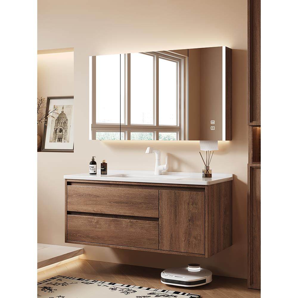 中古风蜂窝铝浴室柜陶瓷一体盆卫生间洗漱台洗脸盆柜组合洗手盆柜