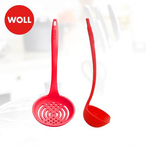 WOLL配件不粘锅硅胶汤勺漏勺两件套家用笊篱炒菜勺耐高温260度