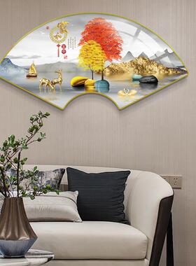 代简约进门现形玄关装41饰画新中式餐厅墙面扇壁画客茶厅书房室挂