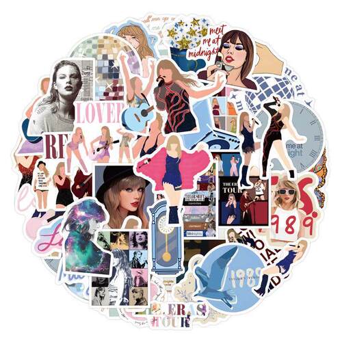 50-100 Taylor Swift Graffiti Stickers for Decorating Luggag
