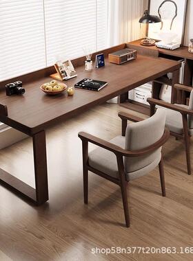 桌北欧房办公桌靠墙书实木双人书26723长条桌家桌用学生学习卧室