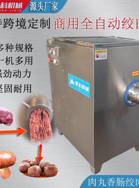 商用冻肉绞肉机全自动不锈钢果蔬打碎机电动宠物食品多功能绞碎机