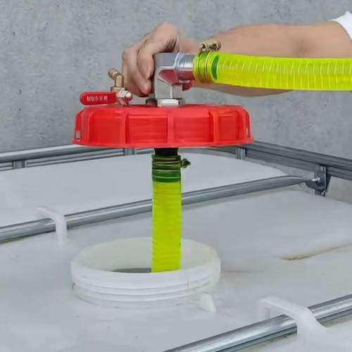 塑料吨桶盖抽油上盖吨桶塑料盖子可360度旋转抽油上盖1.5米管