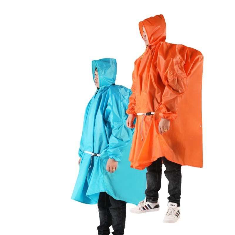 户外登山雨衣雨披旅行加厚涤塔夫多功能三合一超轻徒步爬山钓鱼