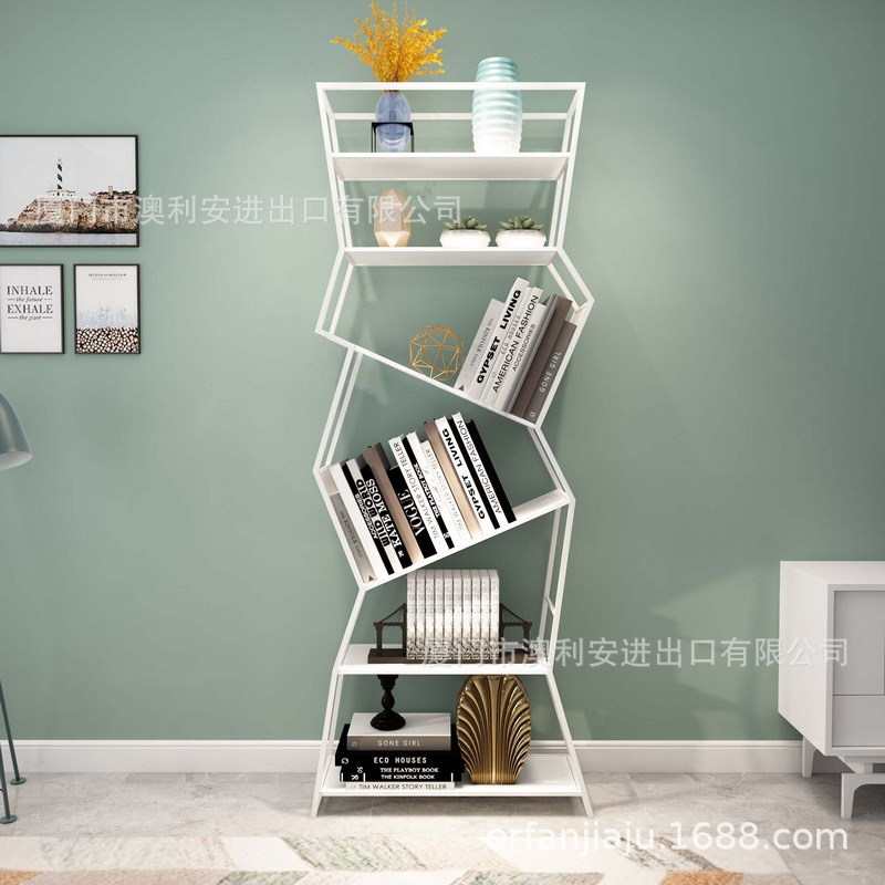 架隔断创意现代置简约北欧艺搁板屏风陈列物书架落地展示架铁客厅